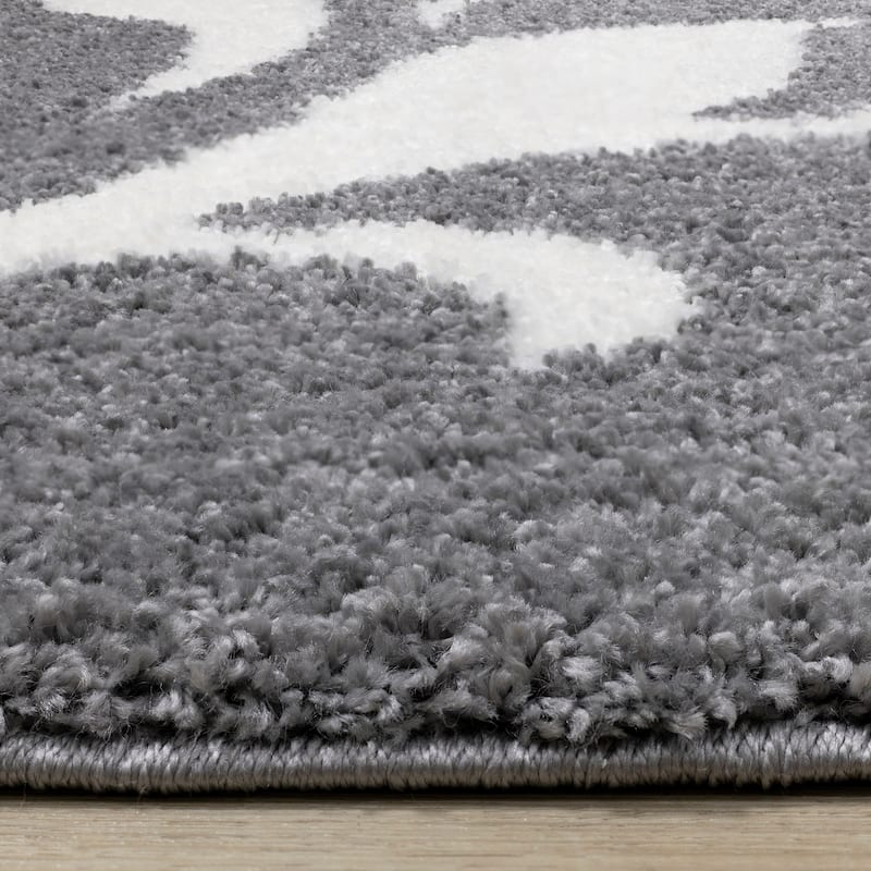 Fairmont Collection - Grey/White Swirl Design Rug