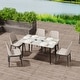 preview thumbnail 4 of 16, 6 Seater Kitchen Dining Table Modern Marble Tabletop Rectangular with Tapered Metal Legs