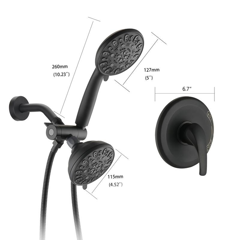 Proox 5 Inch Shower Rainfall Faucet with Hand Shower System Valve Included