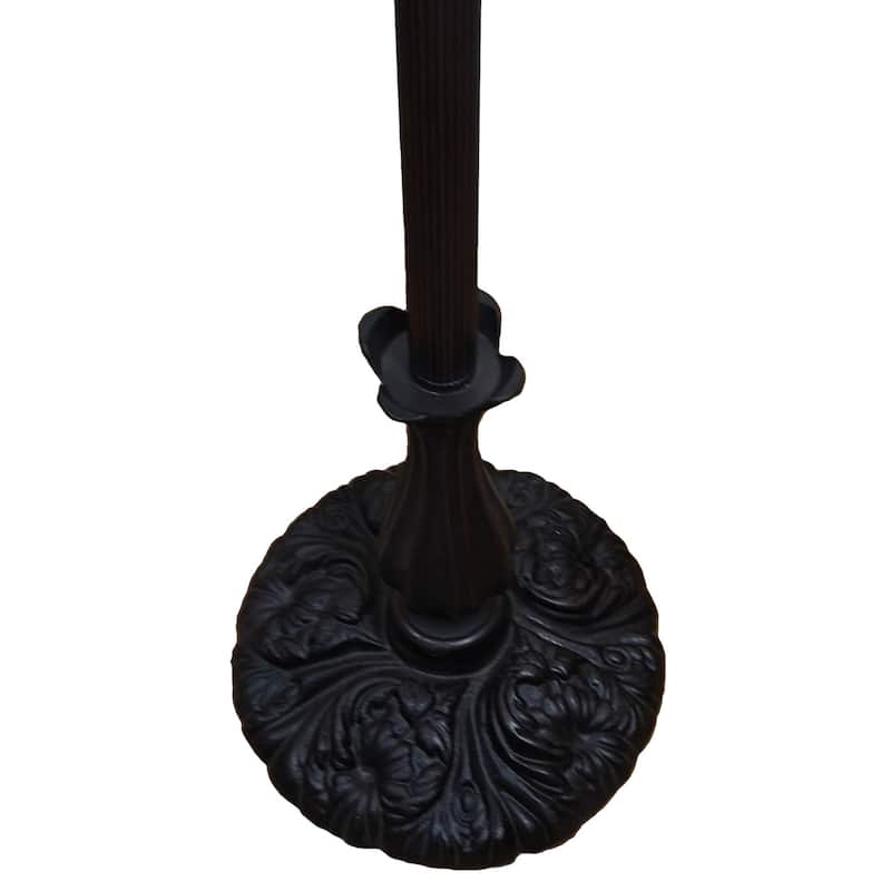 Tiffany Style Floor Lamp Arched 62" Tall Stained Glass White Mahogany Bedroom Living Room Reading Gift Amora Lighting