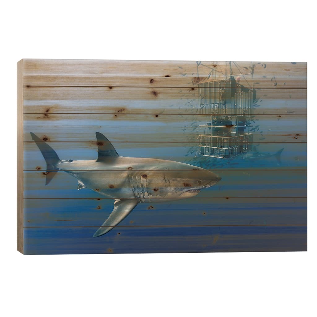 Animals In Cage Print On Wood by Davide Lopresti - Multi-Color