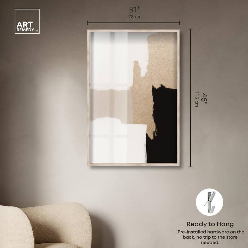 Beige and Black III Shadowbox by Art Remedy