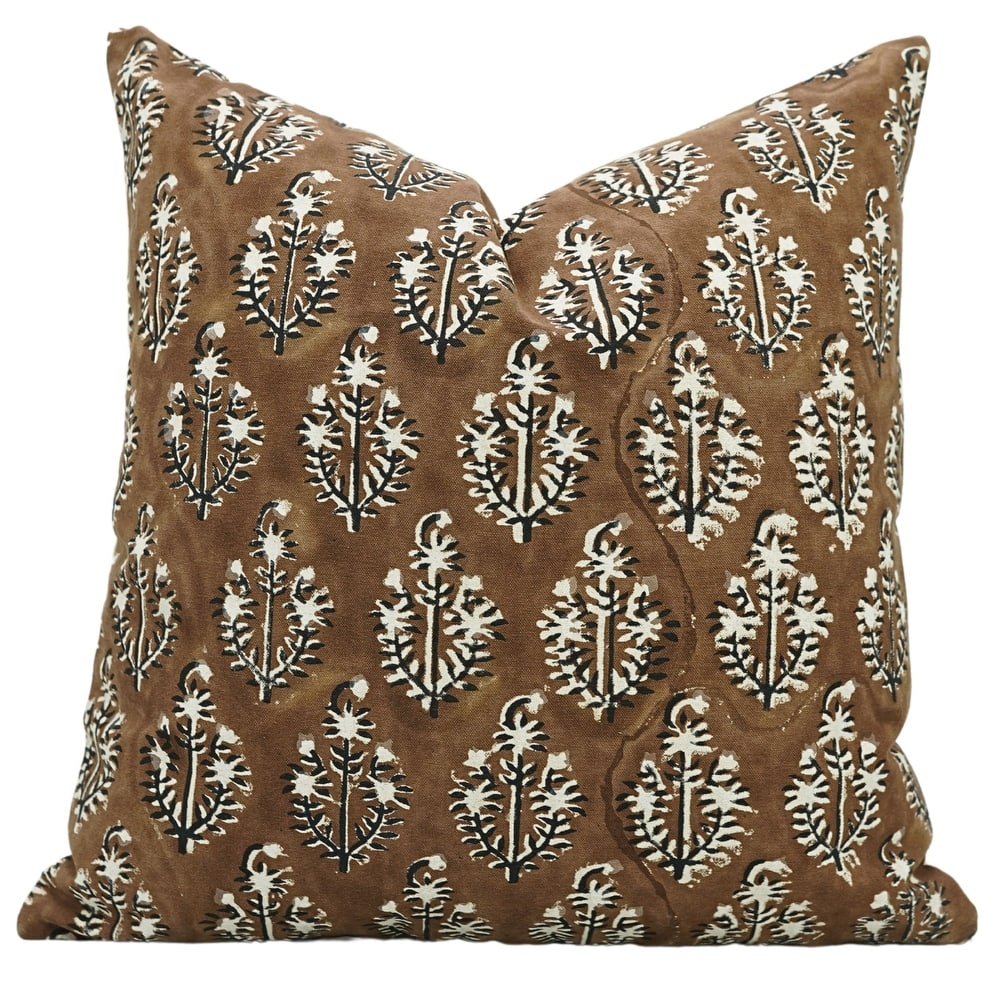 Cotton Farmhouse Block print pillow Cover - Neelgagan