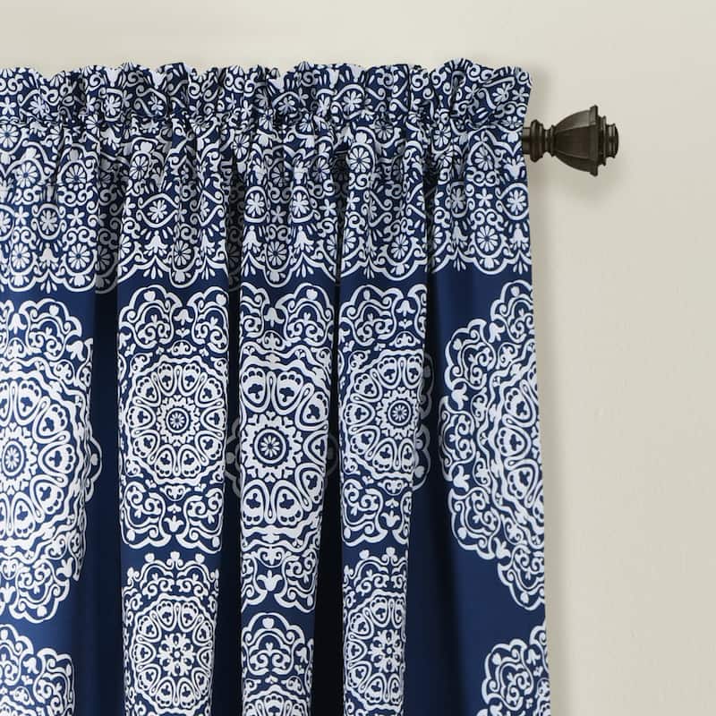 Lush Decor Stripe Medallion Room Darkening Curtain Panel Pair