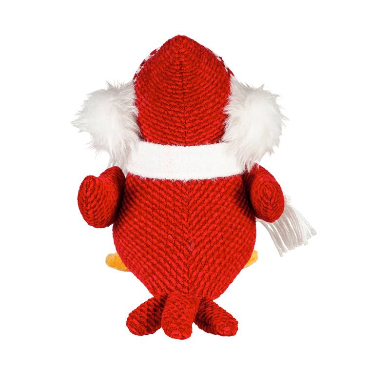9.5" Fabric Cardinal with Ear Muffs and Scarf Table Decor
