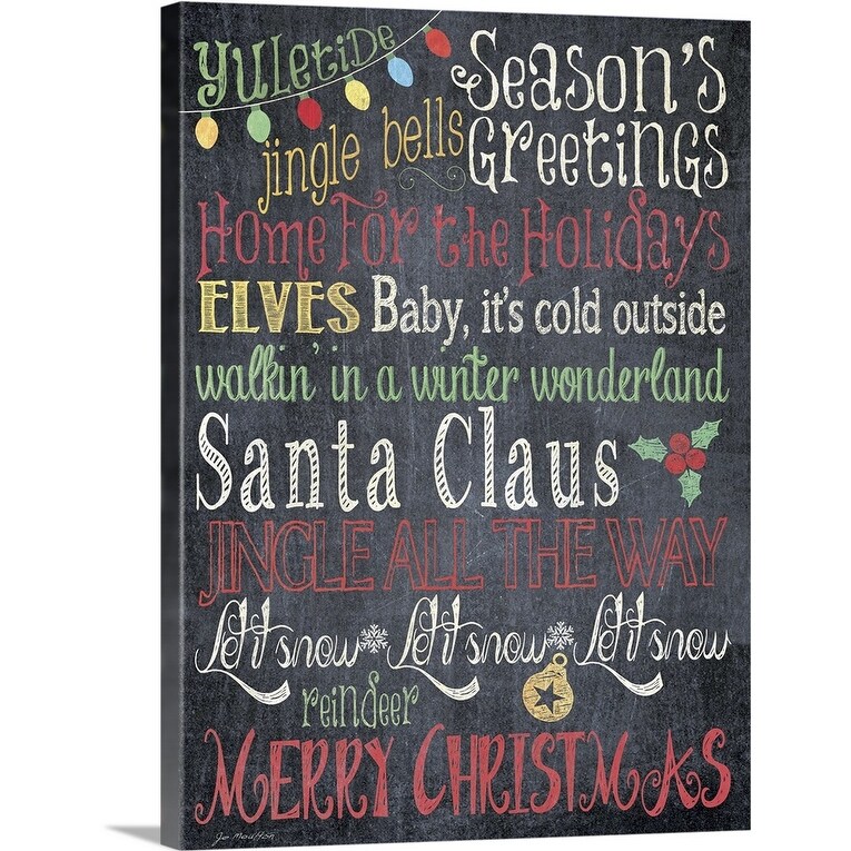Season S Greetings Canvas Wall Art Overstock 16892167 Includes Hardware Christmas 18 X 24