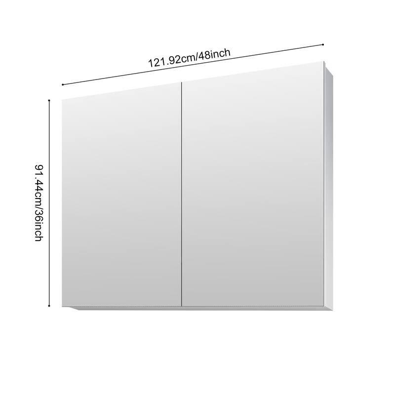 Frameless Bathroom Medicine Cabinet with Beveled Mirror Edges, Left Opening Door, Soft-Closing Hinges
