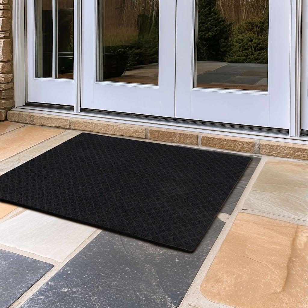 Mohawk Home Matrix Crosshatch Mat Black 3' X 4' Door Mat