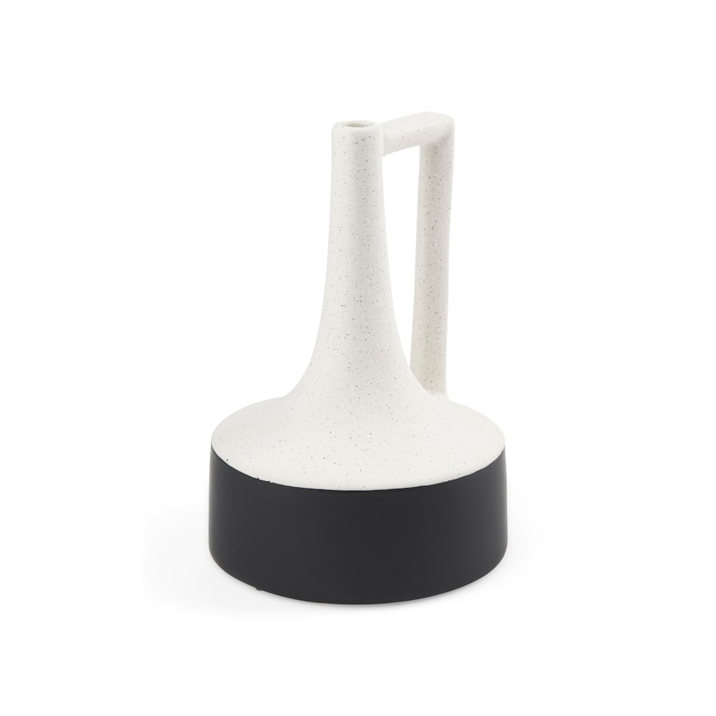 Burton Medium White & Black Ceramic Jug Vase