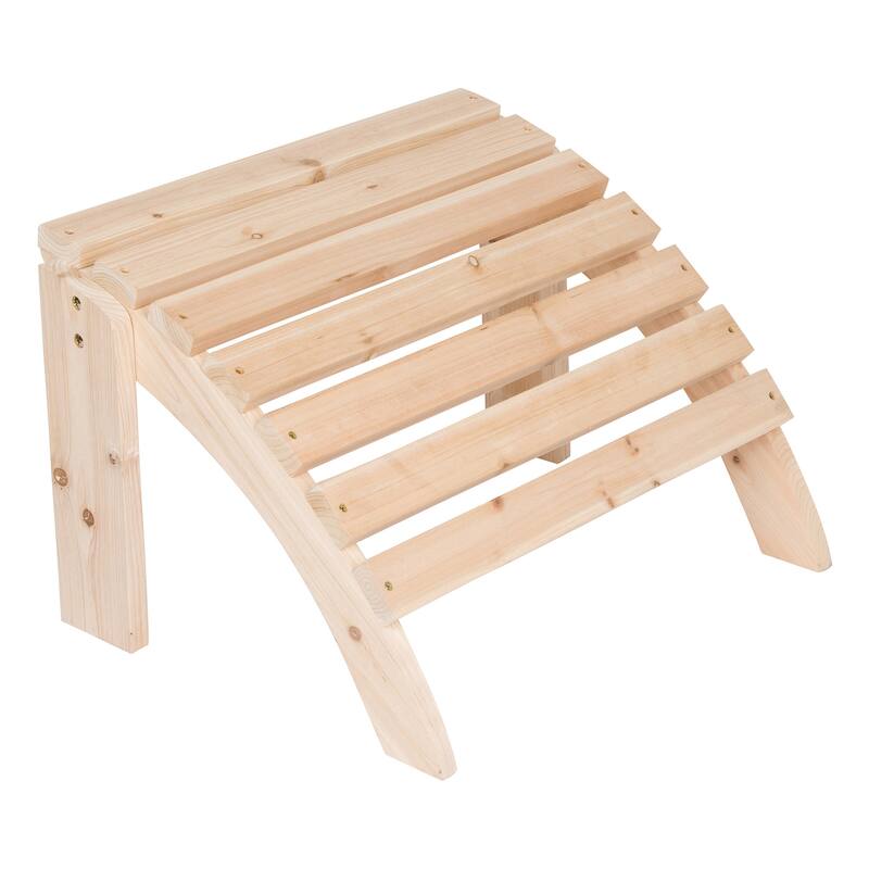 Laguna Wood Outdoor Patio Adirondack Chair Ottoman
