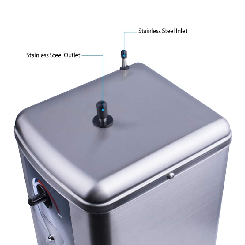 Ready Hot 200 Instant Hot Water Tank, Dual Handle Brushed Nickel Faucet
