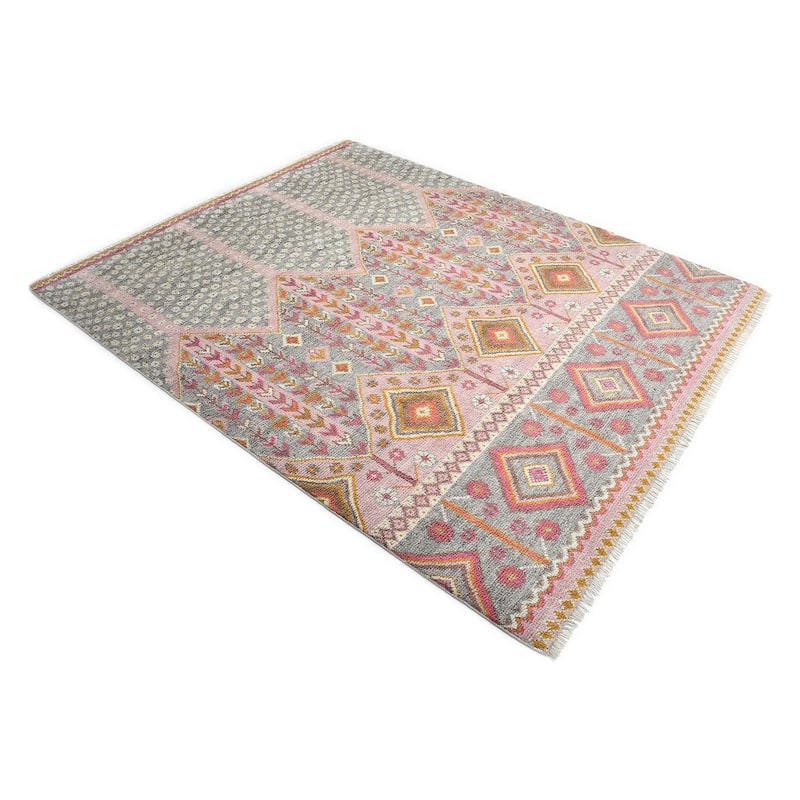 Overton Handmade Modern Contemporary Floral Area Rug