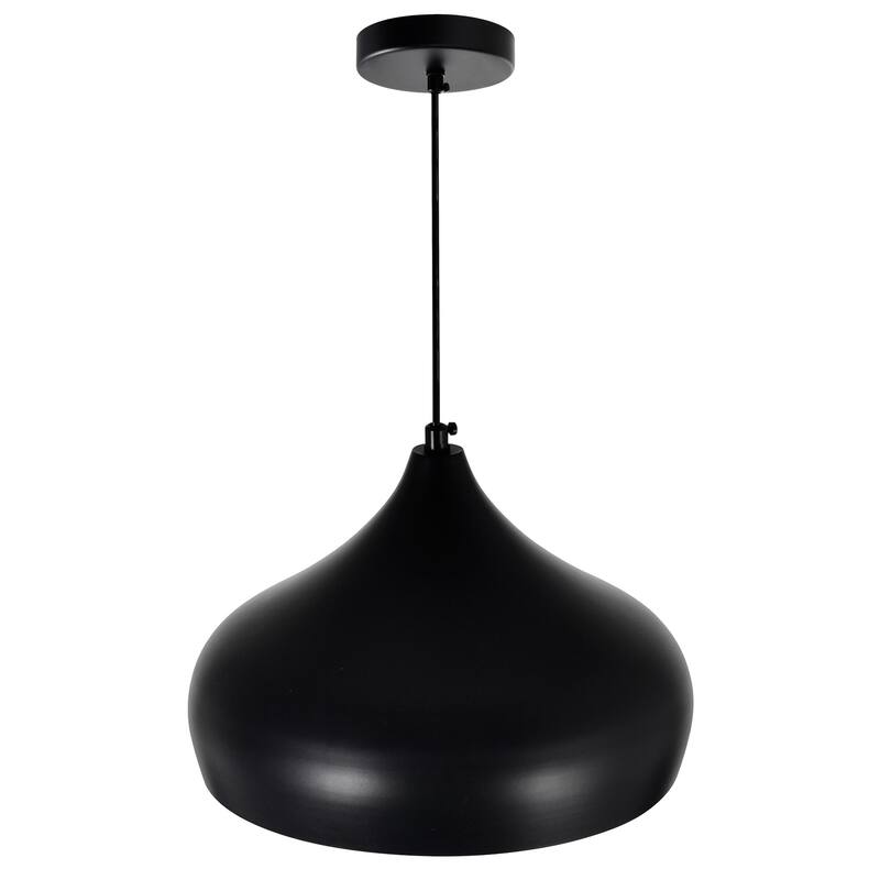 Dynamic 1 Light 16in Black Down Pendant