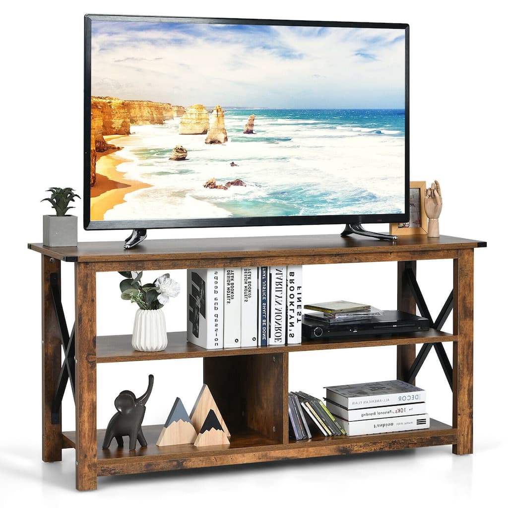 Gymax Modern Farmhouse TV Stand Entertainment Center for TV's up to - 47'' x 16'' x 23.5''
