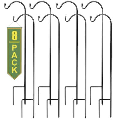 Sorbus Shepherds Hooks for Outdoor Extendable Garden Planter Stakes Bird Feeder Décor Lights Lanterns Flower Baskets- Set of 8