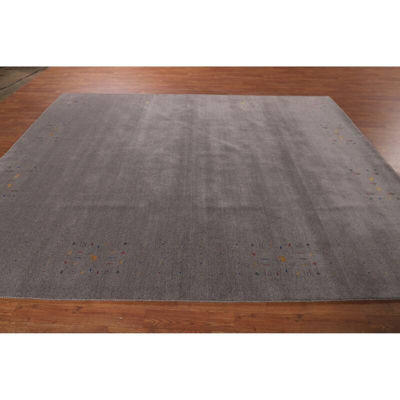 Tribal Gabbeh Indian Area Rug Handmade Wool Carpet - 8'0"x 9'11"