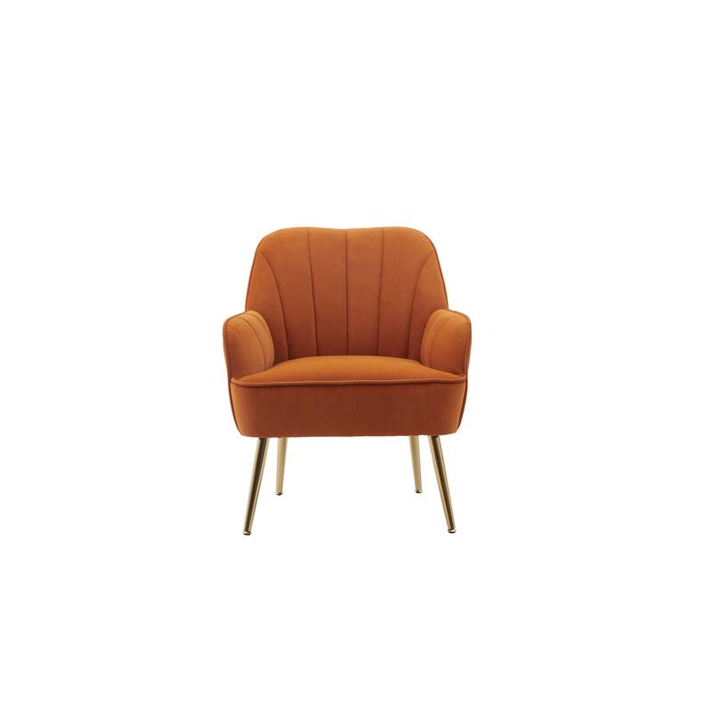 Orange Velvet Dining Chair Club Chair Barrel Chair Side Chair - Orange