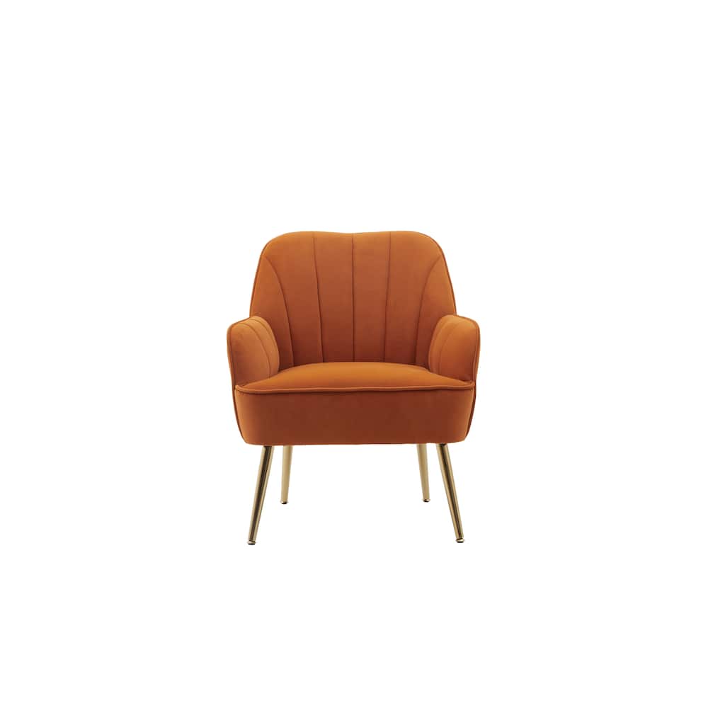Orange Velvet Dining Chair Club Chair Barrel Chair Side Chair