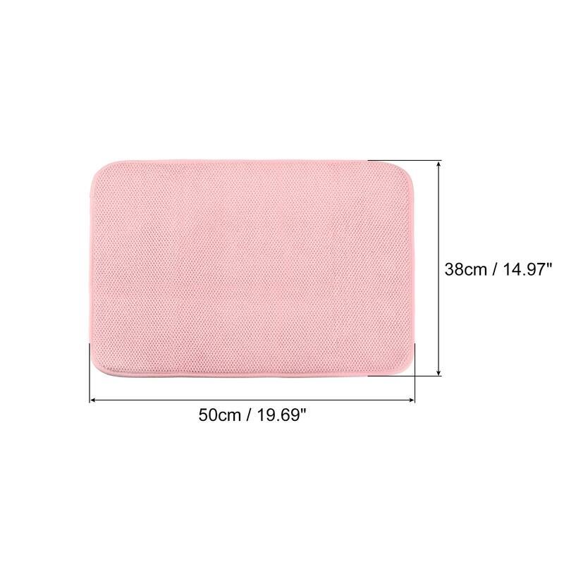 Dish Drying Mat, 19.69" x 14.97" Microfiber Ultra Absorbent Drying Pad - Pink