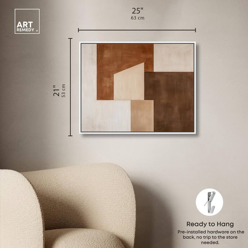 Cream and Brown Panels I Canvas by Art Remedy