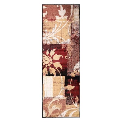 Superior Pastiche Contemporary Floral Patchwork Indoor Runner or Area Rug