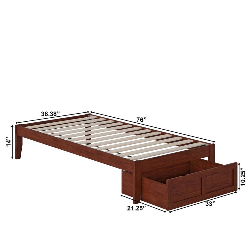 AFI Colorado Platform Bed with Foot Drawer and Charging Station