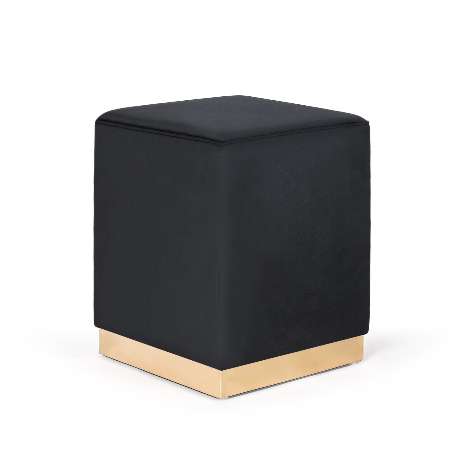 Adeco Ottoman Footrest Vanity Stool Gold Trim Footstool - Picture 8 of 19