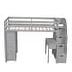 preview thumbnail 18 of 17, Multifunctional Design Loft Bed with Desk, Storage Stairs and Shelves, Efficient space, Twin Size, Grey