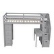 preview thumbnail 18 of 17, Twin size Loft Bed with Desk, Storage Drawers and Stairs, Grey