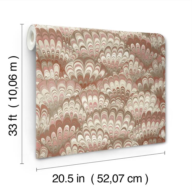 A-Street Prints Octavia Ruby Marbled Ink Wallpaper