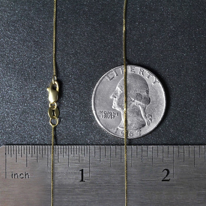 MayaMila 14k Yellow Gold Classic Box Chain 0.6mm