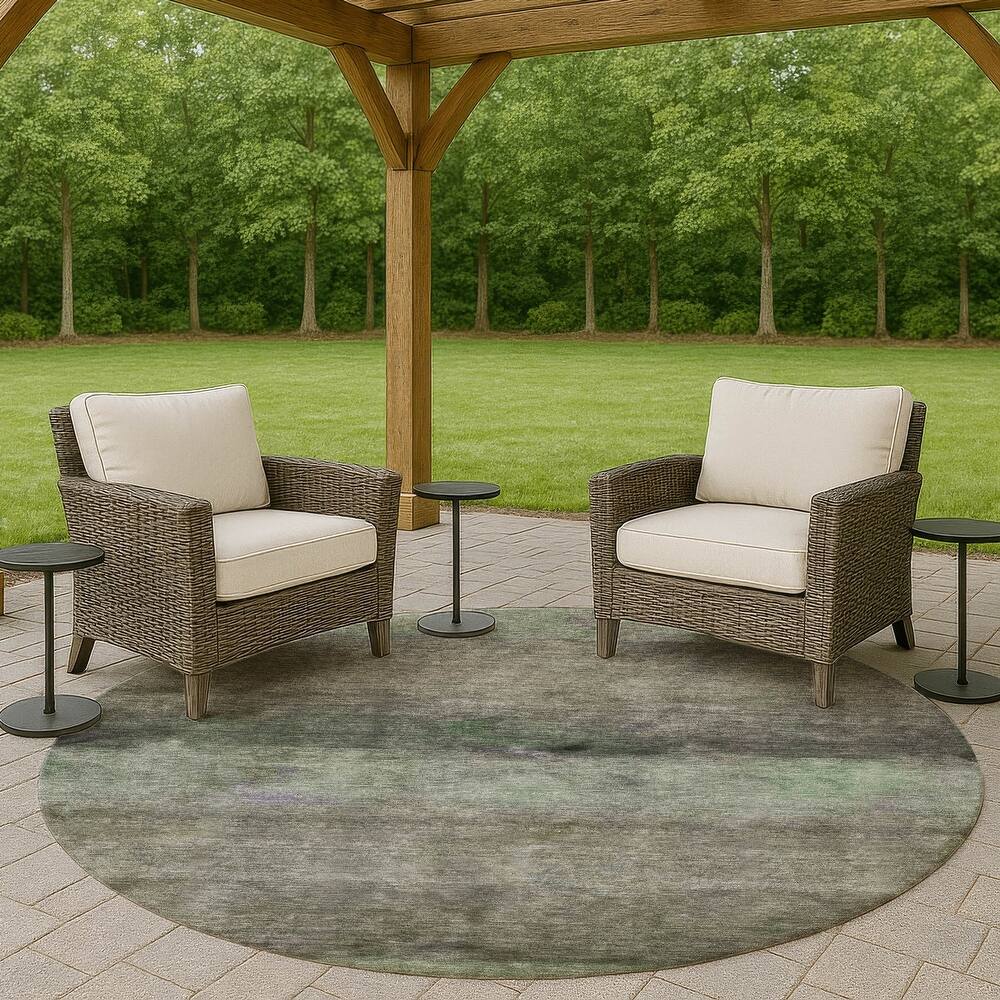 Machine Washable Indoor/ Outdoor Contemporary Ombre Chantille Rug