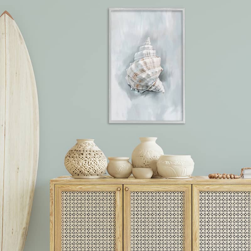 Stupell Conch Seashell Mirage Framed Giclee Art Design By Ramona Murdock