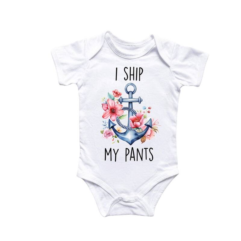Boat Anchor Nautical - Baby Boy Girl Clothes Infant Bodysuit Funny Cute Newborn 4 - Natural - 0-3M