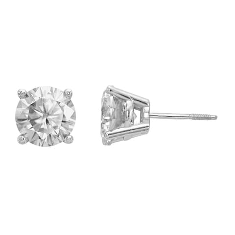 Lab Grown 2 Ct Round Diamond Stud Earrings, SI1/SI2 clarity, G H I color, in 14K White Gold by Versil