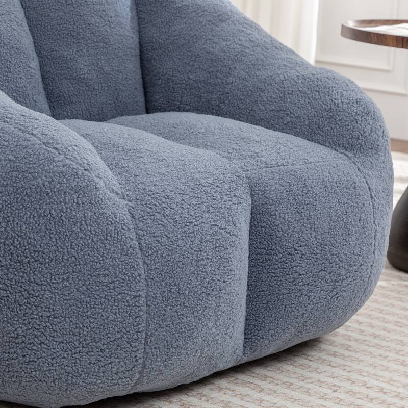 Teddy Fabric Bean Bag Lounge Chairs with Memory Foam Filling