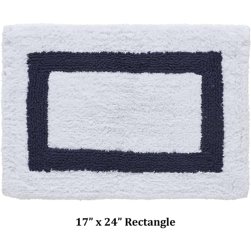 Better Trends Hotel Collection in Race Track 100% Cotton Super Absorbent Reversible Double Sided Machine Washable Bath Mat Rug