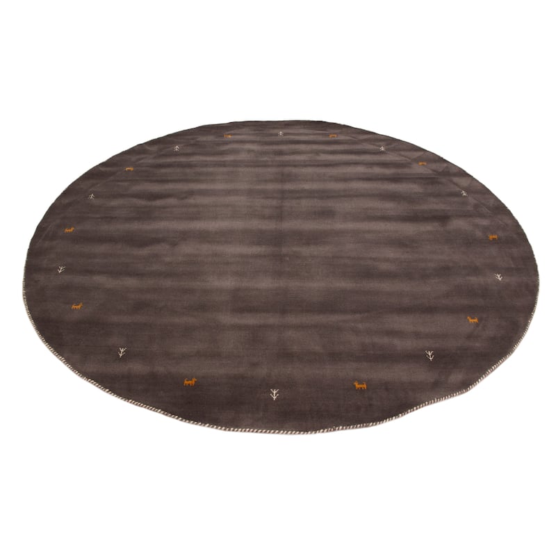 Kashkuli Gabbeh Grey Rug 8'2" x 8'1" - 8'2 x 8'1