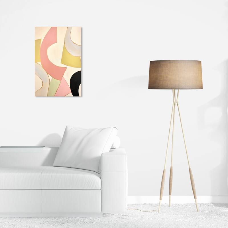 Wynwood Studio Canvas Abstract Shapes are moving around Pink and Modern & Contemporary Wall Art Canvas Print - 24 x 16