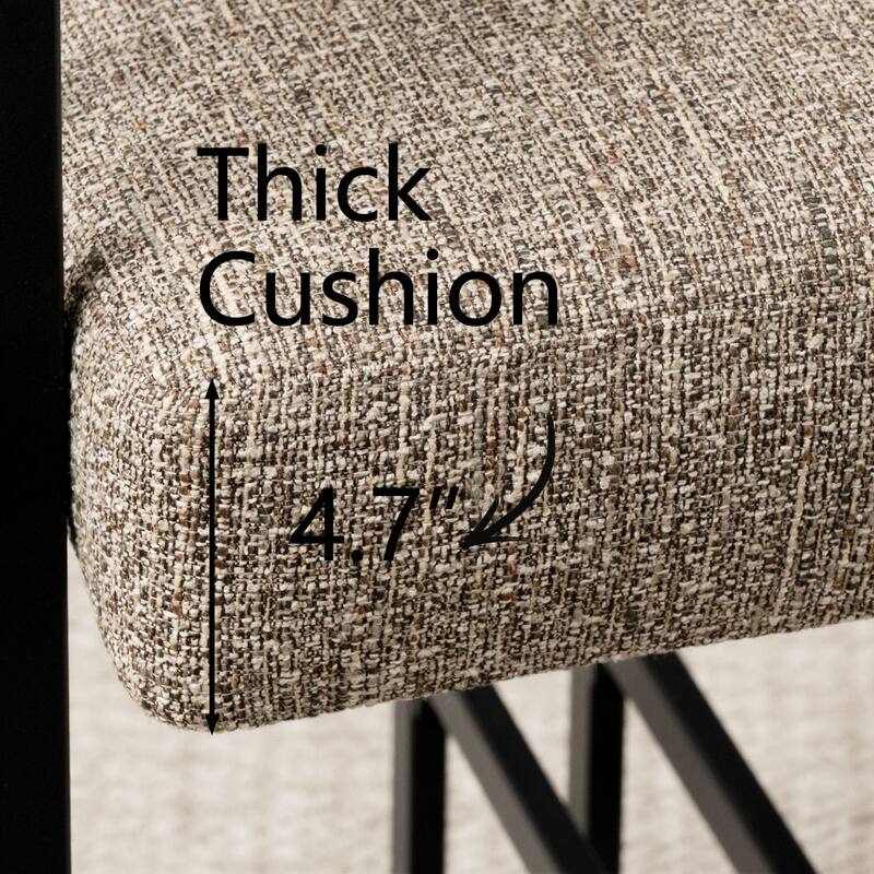 24" Seat Height Upholstered Tweed Solid Back Counter Stool(Set of 4) - Set of 4