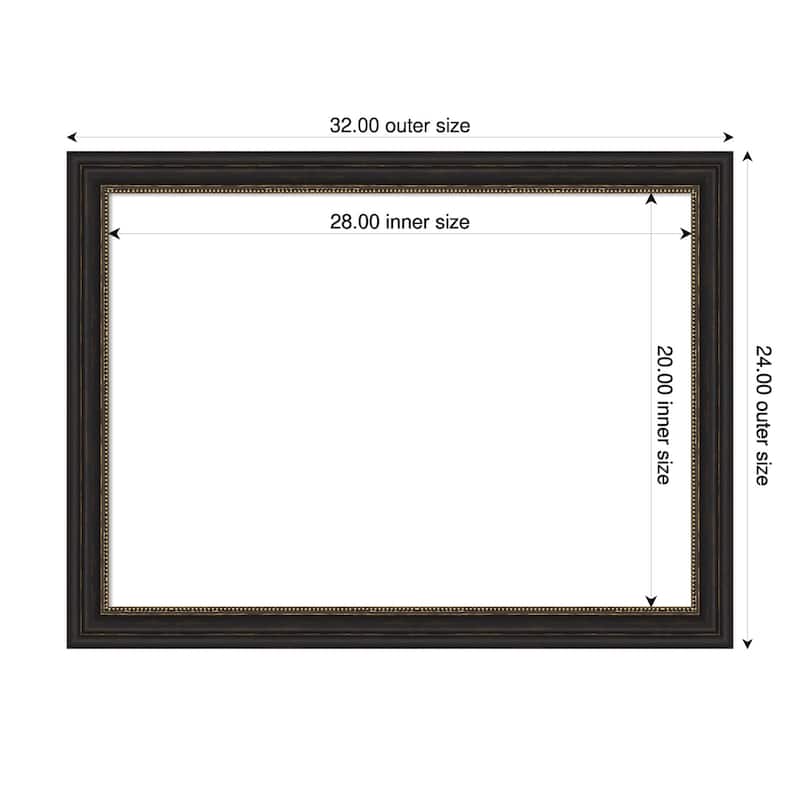 Amanti Art Accent Bronze Narrow Framed Dry Erase Magnetic Board - 32 x 24 in