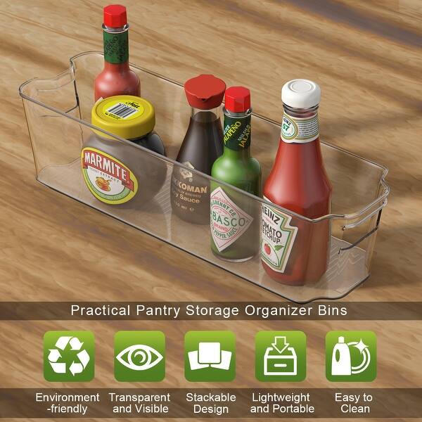 Shop Costway Set Of 4 Refrigerator Organizer Bins Stackable
