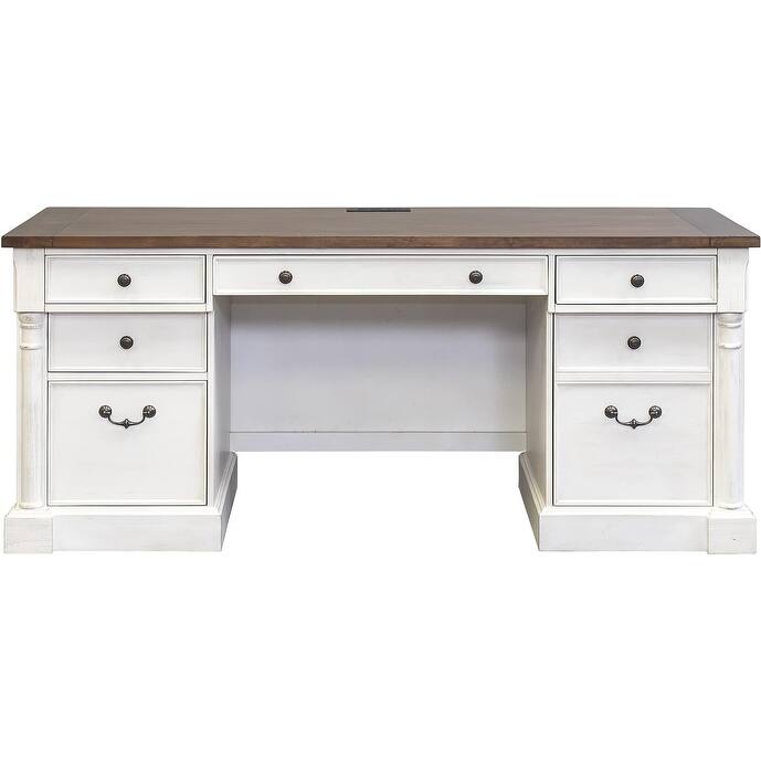 Rustic Wood Credenza, Office Desk, Writing Table, White