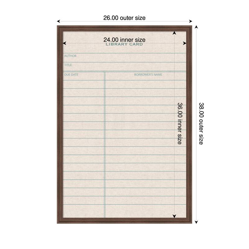 Kate and Laurel Framed Fabric Pinboard Linen Library Card Wall Organization