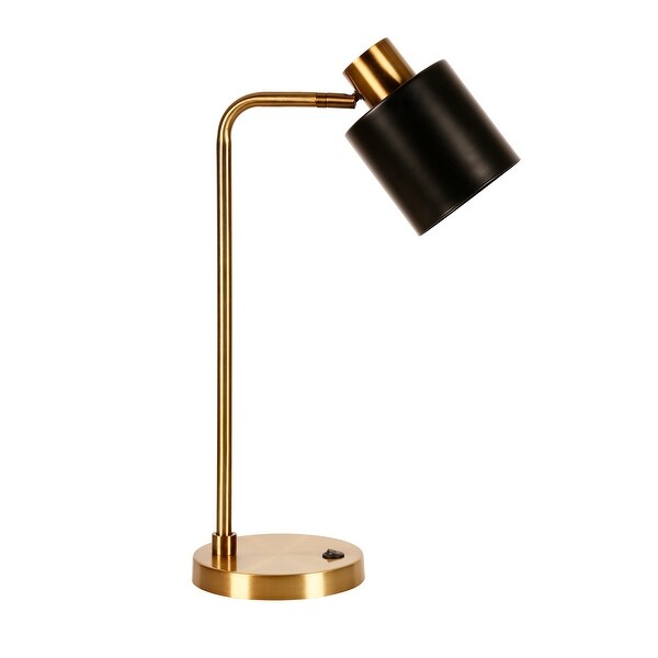 navy and copper table lamp