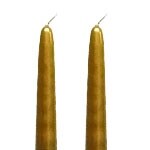 1 Pair Gold Taper Candles 12 Inch .88 in. diameter x 12 in. tall