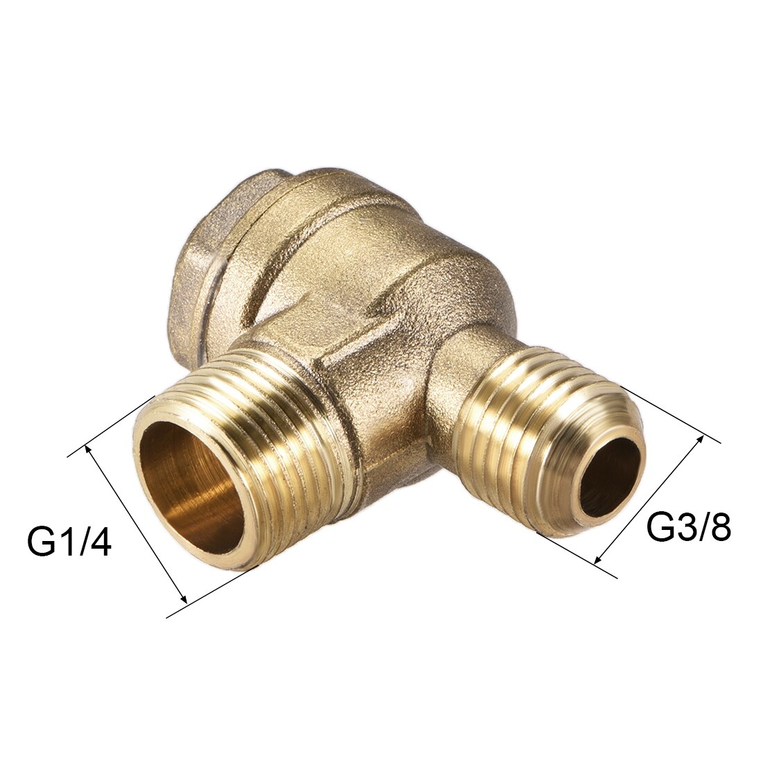 Gold Tone Copper G3/8" Male NPT Thread Air Compressor One Way Check Valve 