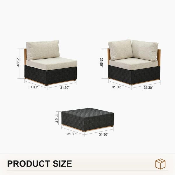 dimension image slide 12 of 14, PURPLE LEAF GLFSF Black sofa with white seat Outdoor Couch for Yard Porch Deck Patio Conversation Sets