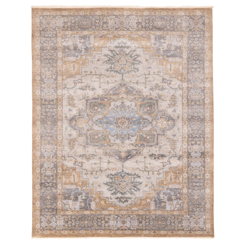 ECARPETGALLERY Hand-knotted Jules Sultane Light Grey Wool Rug - 8'1 x 9'11