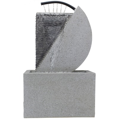 20" Gray Modern Style Rainfall Outdoor Water Fountain